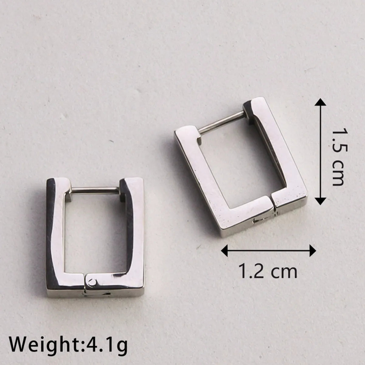 1 Pair Casual Classic Style Commute U Shape Square Heart Shape Plating Stainless Steel Silver Plated Earrings