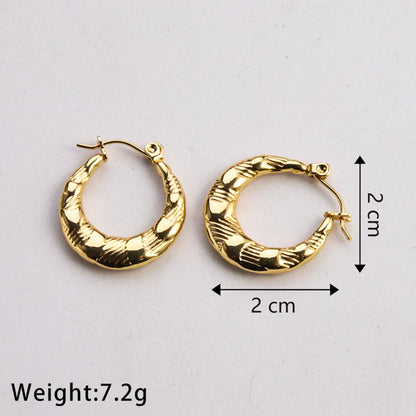 1 Pair Casual Classic Style Commute U Shape Twist Plating 304 Stainless Steel 18K Gold Plated Earrings