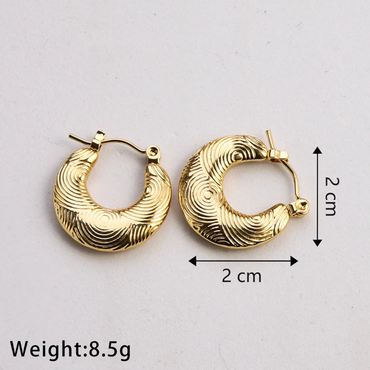 1 Pair Casual Classic Style Commute U Shape Twist Plating 304 Stainless Steel 18K Gold Plated Earrings