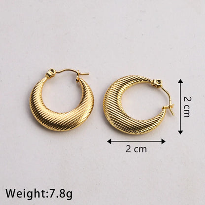 1 Pair Casual Classic Style Commute U Shape Twist Plating 304 Stainless Steel 18K Gold Plated Earrings