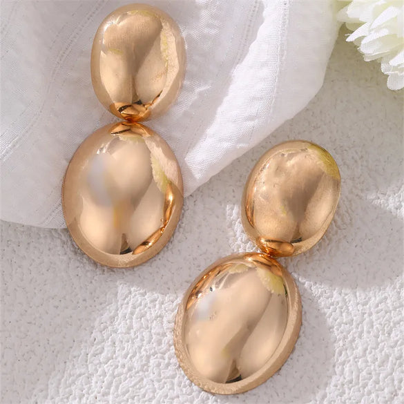 1 Pair Casual Classic Style Cool Style Oval Water Droplets Heart Shape Alloy Ear Studs