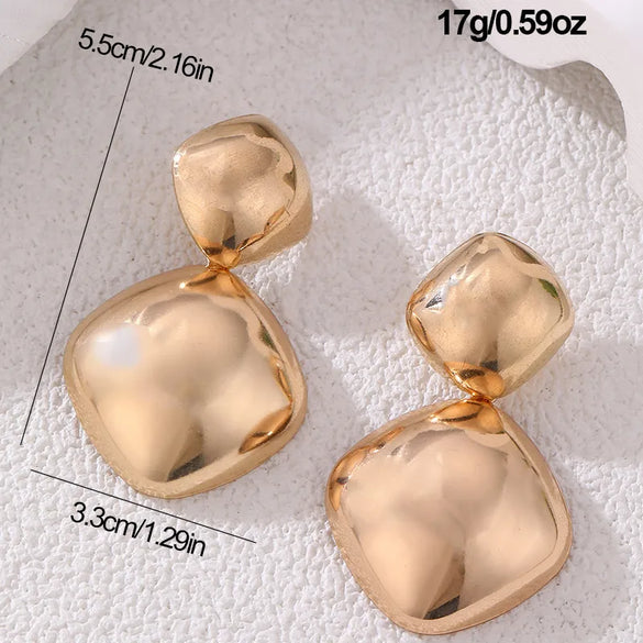 1 Pair Casual Classic Style Cool Style Oval Water Droplets Heart Shape Alloy Ear Studs