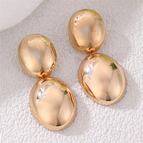 1 Pair Casual Classic Style Cool Style Oval Water Droplets Heart Shape Alloy Ear Studs