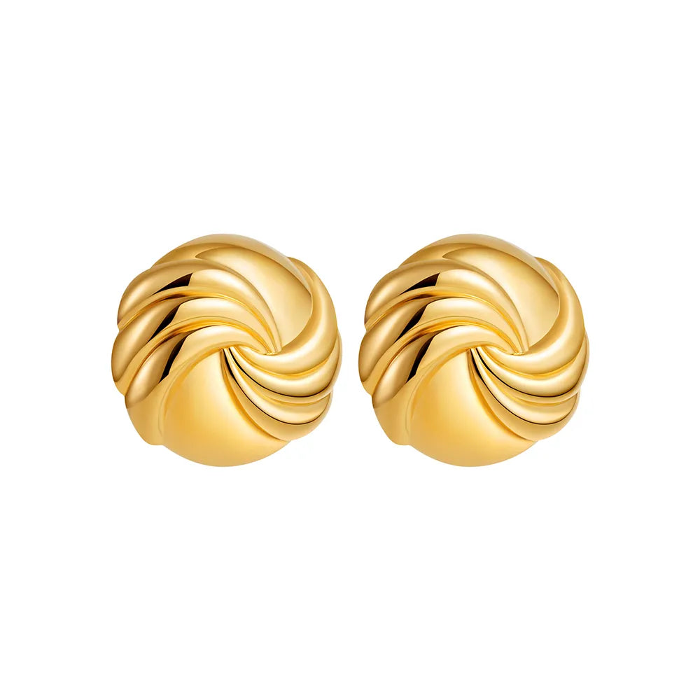 1 Pair Casual Classic Style Spiral Stripe Copper Ear Studs