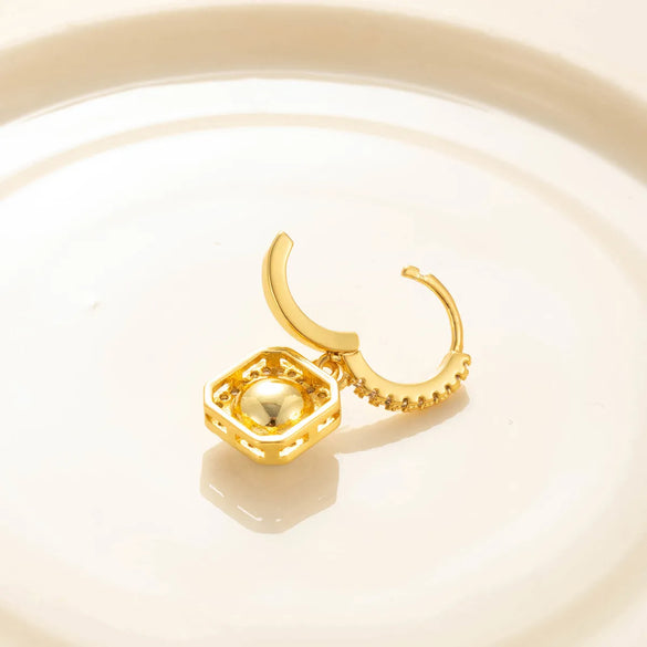 1 Pair Casual Classic Style Square Inlay Copper Zircon Drop Earrings