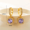 1 Pair Casual Classic Style Square Inlay Copper Zircon Drop Earrings