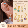 1 Pair Casual Classic Style Square Inlay Copper Zircon Drop Earrings