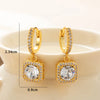 1 Pair Casual Classic Style Square Inlay Copper Zircon Drop Earrings