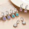1 Pair Casual Classic Style Square Inlay Copper Zircon Drop Earrings
