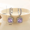 1 Pair Casual Classic Style Square Inlay Copper Zircon Drop Earrings