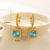 1 Pair Casual Classic Style Square Inlay Copper Zircon Drop Earrings