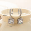 1 Pair Casual Classic Style Square Inlay Copper Zircon Drop Earrings