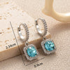 1 Pair Casual Classic Style Square Inlay Copper Zircon Drop Earrings