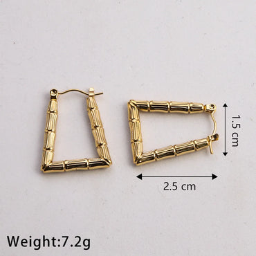 1 Pair Casual Classic Style U Shape Geometric Twist Plating Stainless Steel Gold Plated Earrings