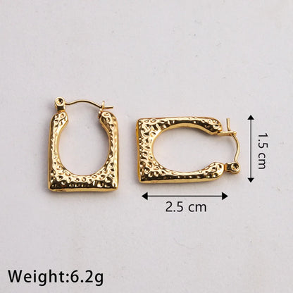 1 Pair Casual Classic Style U Shape Geometric Twist Plating Stainless Steel Gold Plated Earrings