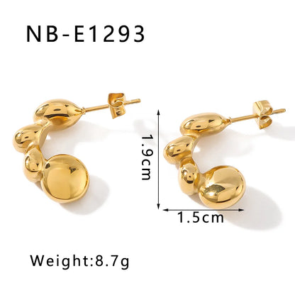 1 Pair Casual Classic Style Water Droplets Twist Polishing Plating Three-Dimensional 304 Stainless Steel 18K Gold Plated Ear Studs