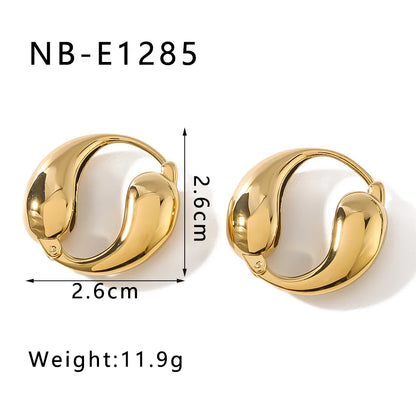 1 Pair Casual Classic Style Water Droplets Twist Polishing Plating Three-Dimensional 304 Stainless Steel 18K Gold Plated Ear Studs