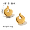 1 Pair Casual Classic Style Water Droplets Twist Polishing Plating Three-Dimensional 304 Stainless Steel 18K Gold Plated Ear Studs