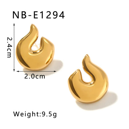 1 Pair Casual Classic Style Water Droplets Twist Polishing Plating Three-Dimensional 304 Stainless Steel 18K Gold Plated Ear Studs