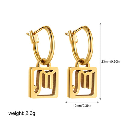 1 Pair Casual Classical Constellation Hollow Out 304 Stainless Steel Drop Earrings