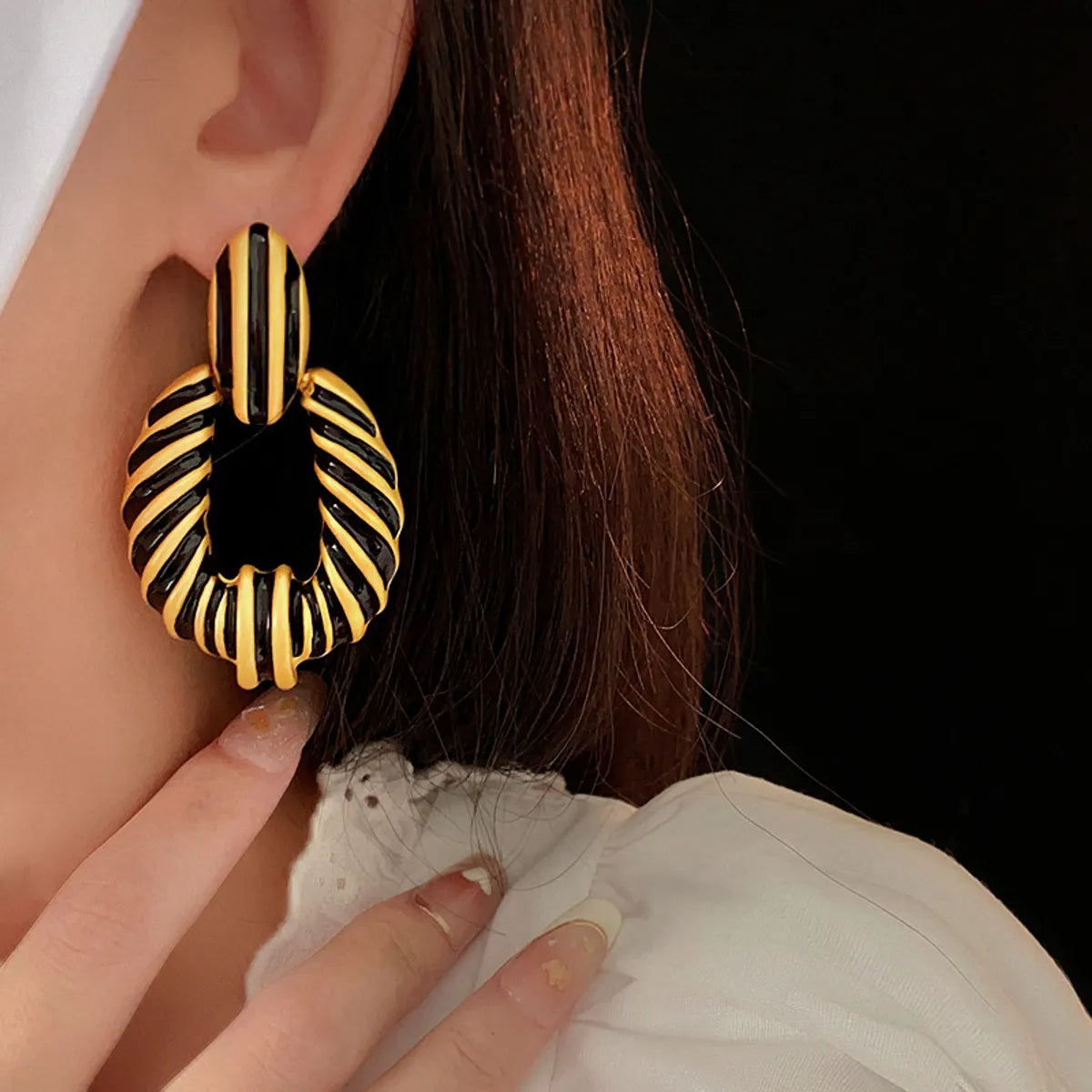 1 Pair Casual Color Block Alloy Drop Earrings