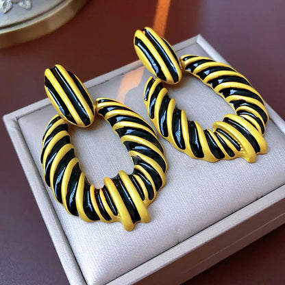 1 Pair Casual Color Block Alloy Drop Earrings