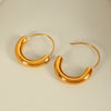1 Pair Casual Commute IG Style Semicircle Polishing 304 Stainless Steel 18K Gold Plated Earrings