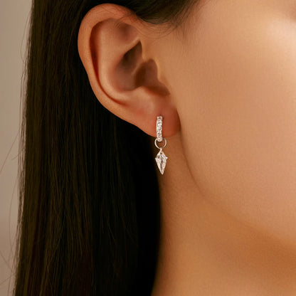 1 Pair Casual Commute Solid Color Plating Inlay Sterling Silver Zircon Silver Plated Drop Earrings