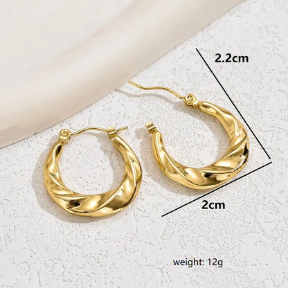 1 Pair Casual Commute Solid Color Plating Stainless Steel 18k Gold Plated White Gold Plated Earrings