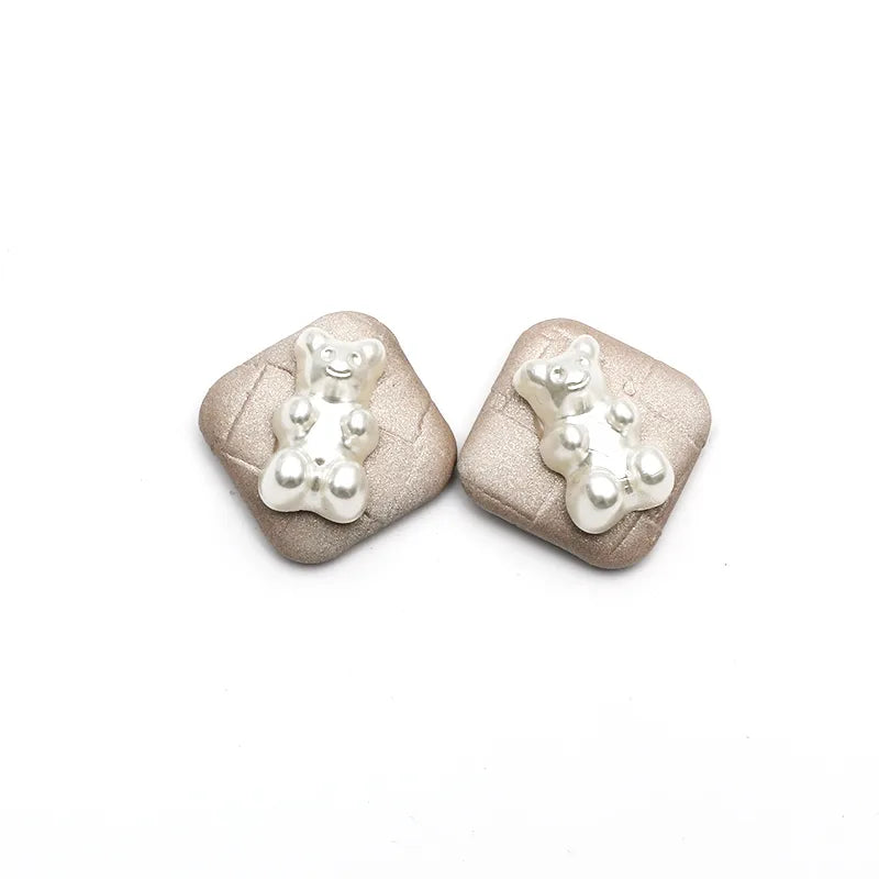 1 Pair Casual Cute Bear Rhombus Alloy Ear Studs