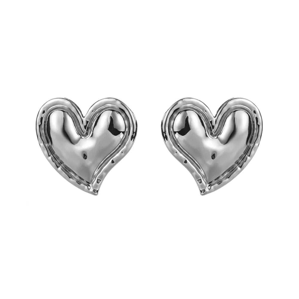 1 Pair Casual Cute Heart Shape Alloy Gold Plated Silver Plated Ear Studs