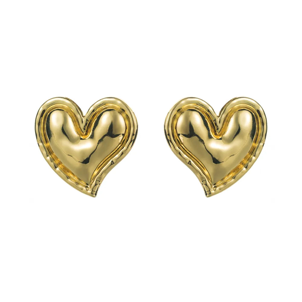 1 Pair Casual Cute Heart Shape Alloy Gold Plated Silver Plated Ear Studs