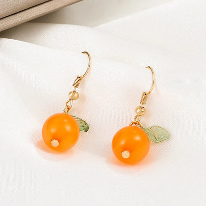 1 Pair Casual Cute Pastoral Orange Alloy Drop Earrings