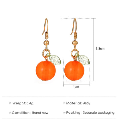 1 Pair Casual Cute Pastoral Orange Alloy Drop Earrings