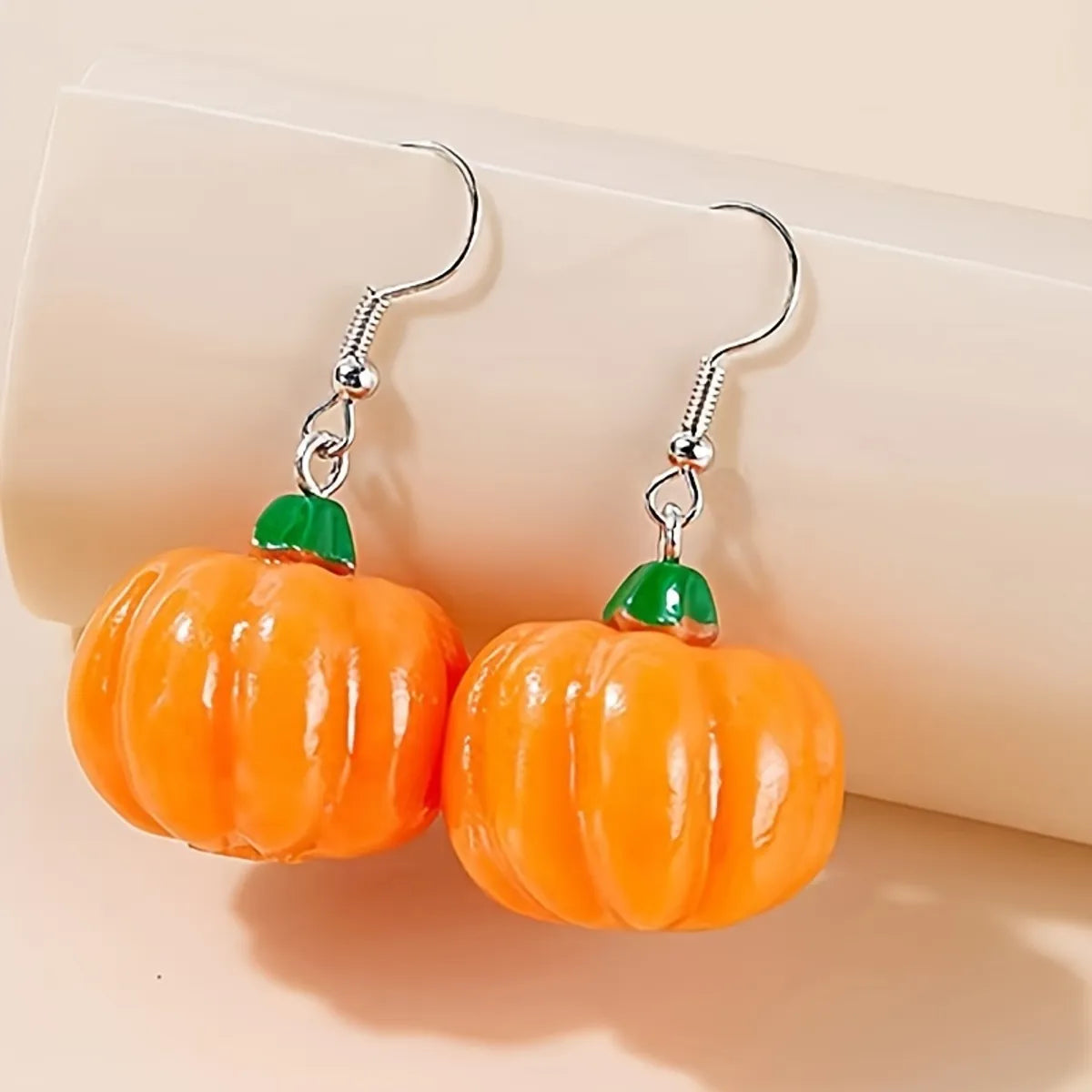 1 Pair Casual Cute Pumpkin Resin Drop Earrings