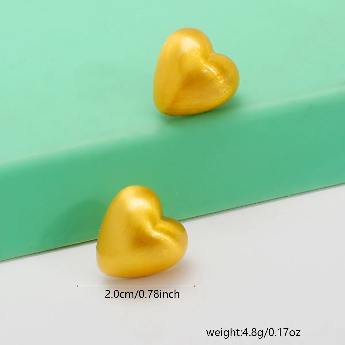 1 Pair Casual Cute Romantic Heart Shape Copper Ear Studs