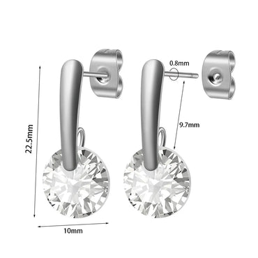 1 Pair Casual Cute Round Plating Inlay 304 Stainless Steel Zircon Zircon Ear Studs