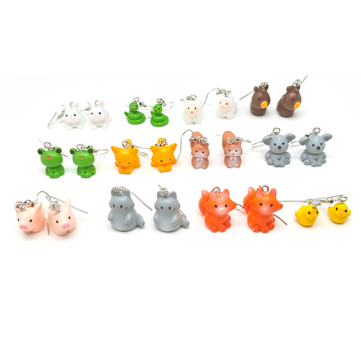 1 Pair Casual Cute Simple Style Animal Fox Frog Alloy Resin