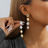 1 Pair Casual Cute Simple Style Asymmetrical Imitation Pearl Copper Drop Earrings