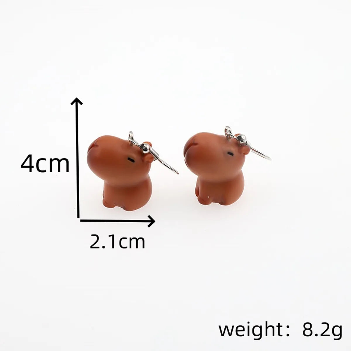 1 Pair Casual Cute Simple Style Capybara Alloy Resin Drop Earrings