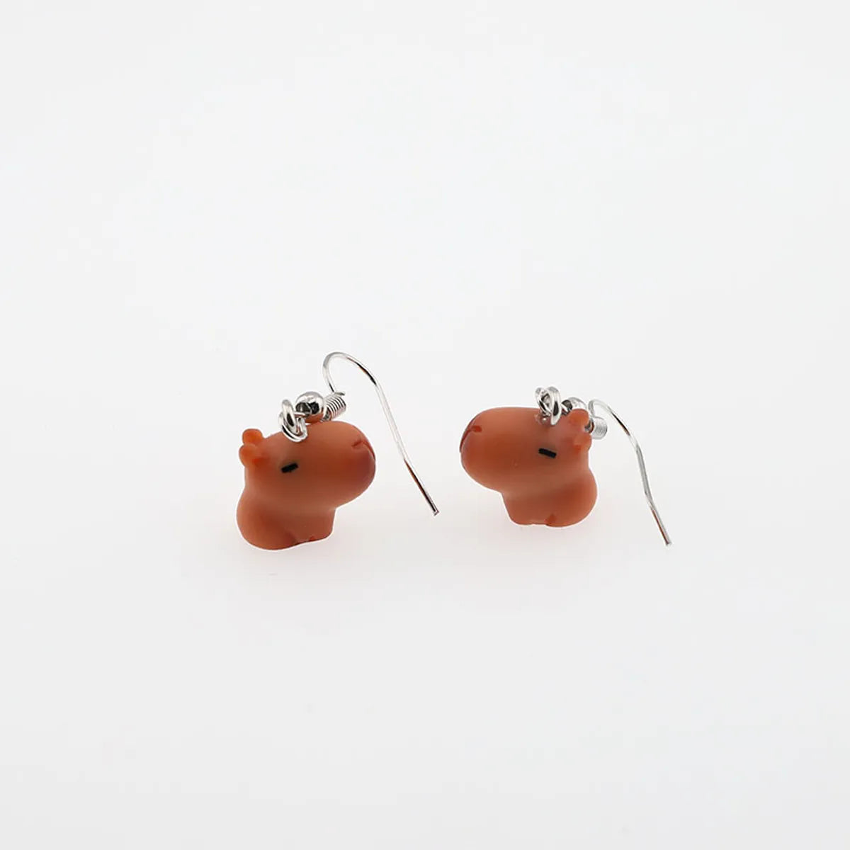 1 Pair Casual Cute Simple Style Capybara Alloy Resin Drop Earrings