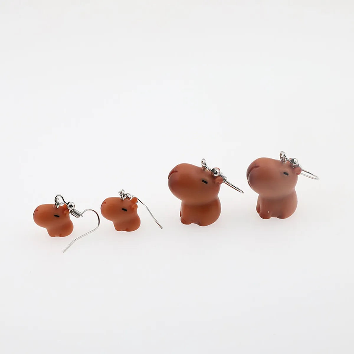 1 Pair Casual Cute Simple Style Capybara Alloy Resin Drop Earrings