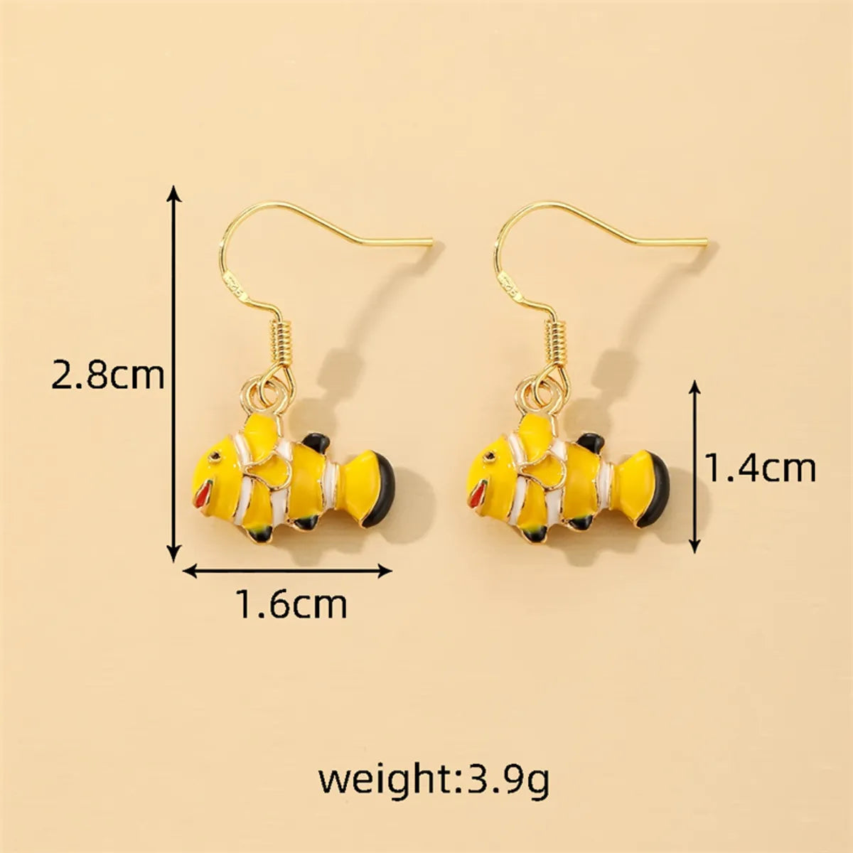 1 Pair Casual Cute Simple Style Color Block Enamel Alloy Drop Earrings