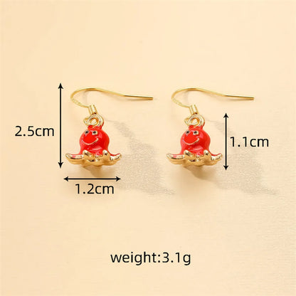 1 Pair Casual Cute Simple Style Color Block Enamel Alloy Drop Earrings