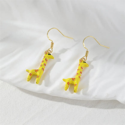 1 Pair Casual Cute Simple Style Color Block Enamel Alloy Drop Earrings