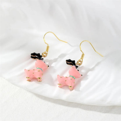 1 Pair Casual Cute Simple Style Color Block Enamel Alloy Drop Earrings