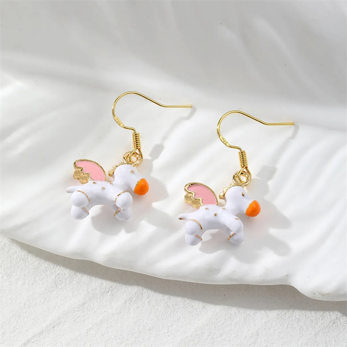 1 Pair Casual Cute Simple Style Color Block Enamel Alloy Drop Earrings