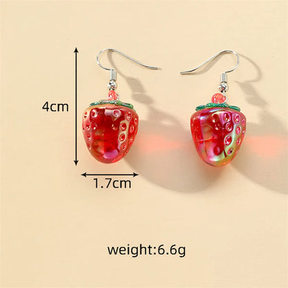 1 Pair Casual Cute Simple Style Fruit Resin Drop Earrings