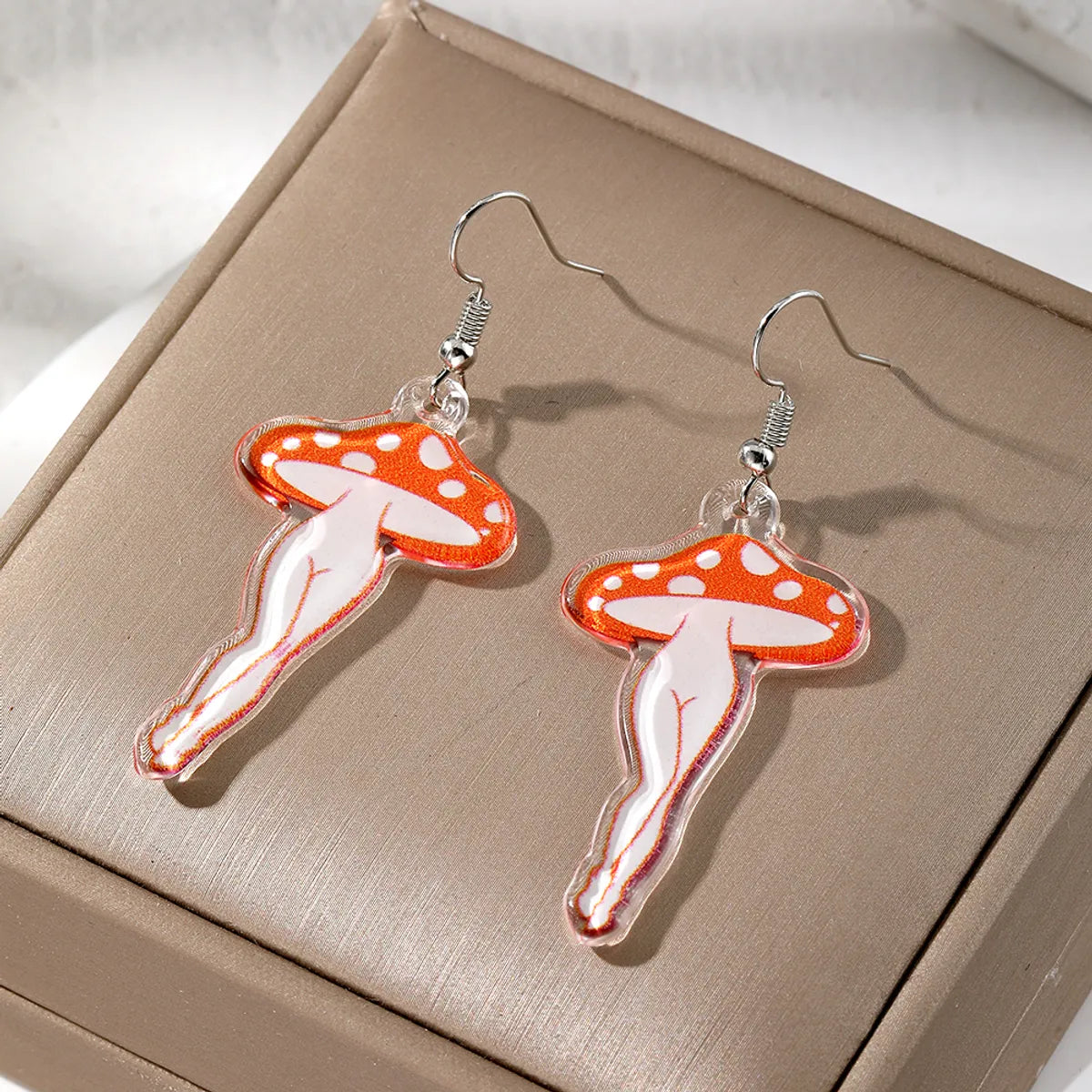 1 Pair Casual Cute Simple Style Mushroom Arylic Drop Earrings