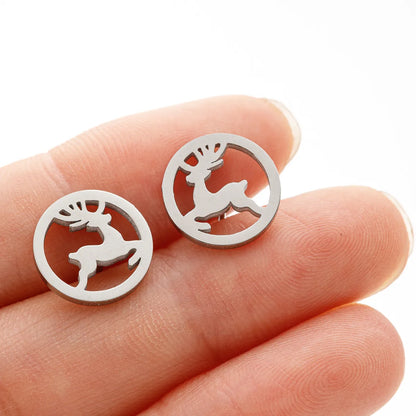 1 Pair Casual Cute Sweet Animal Irregular Polishing Plating 304 Stainless Steel 18K Gold Plated Ear Studs